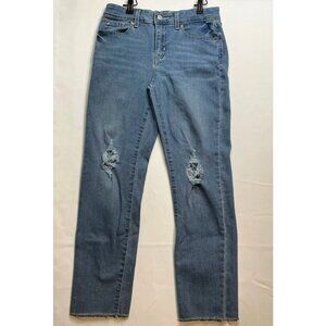 Levi's jeans womens 2 Signature mid rise boyfriend distressed 26 x 26 unhem blue